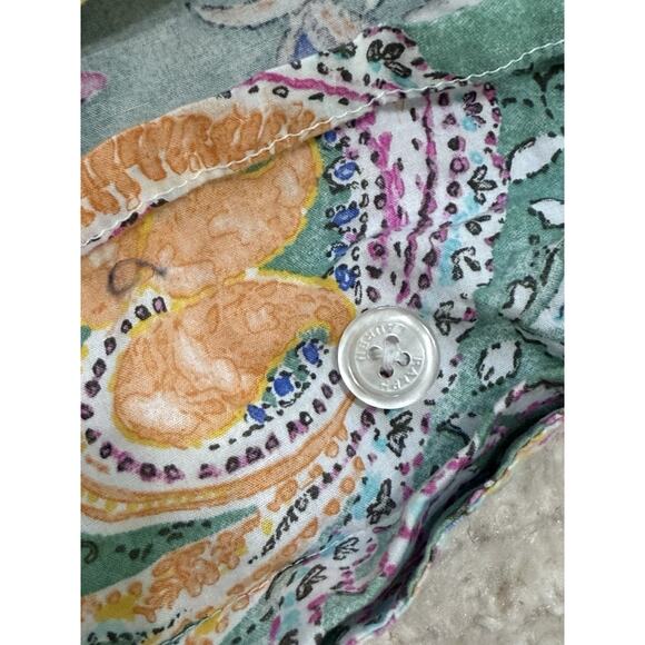 Ralph Lauren Paisley Floral Pillow Euro Sham 100% Cotton Multicolor - Picture 6 of 6